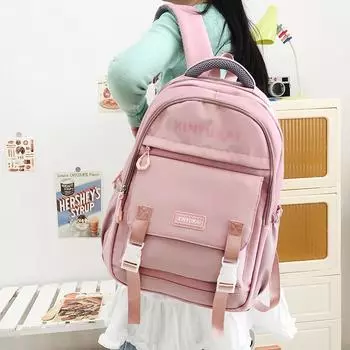 Рюкзак для путешествий большой емкости, студенческий школьный рюкзак, однотонный женский рюкзак чёрный