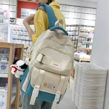 Рюкзак для путешествий большой вместимости, женский школьный рюкзак в студенческом стиле для младших школьников и старшеклассников серый