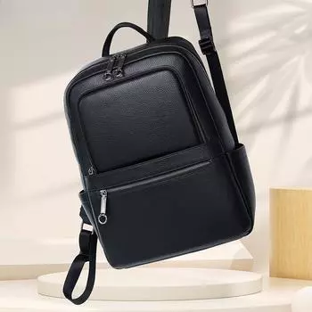 Рюкзак для путешествий, деловой рюкзак, модный дизайн, рюкзак для поездок на работу из натуральной коровьей кожи чёрный