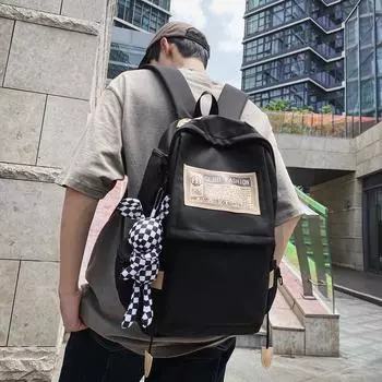 Рюкзак для путешествий на открытом воздухе, износостойкий школьный рюкзак для учащихся средней школы большой емкости backpack чёрный