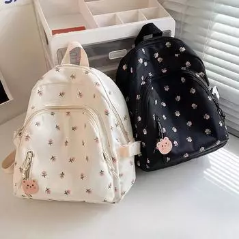 Рюкзак для путешествий, весенний рюкзак, повседневный женский рюкзак с цветочным принтом, сумки для книг для девочек, студенческие школьные сумки большой вместительности белый