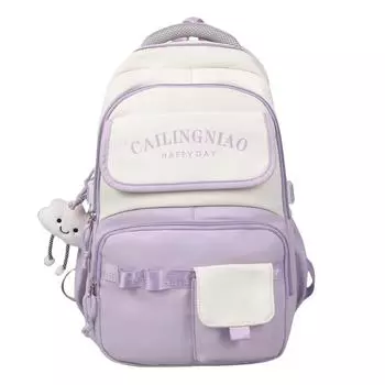 Рюкзак для школьников средней и старшей школы в стиле колледжа с большой вместимостью чёрный