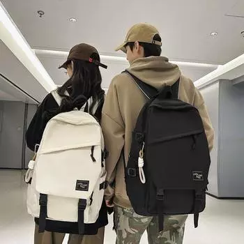 Рюкзак для школьников средней школы, мужской школьный рюкзак большой вместимости, кампусный стиль, рюкзак для путешествий для пары белый