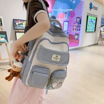 Рюкзак для школьников средней школы, рюкзак большой емкости для использования на открытом воздухе белый