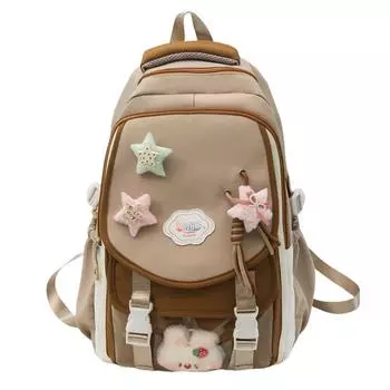 Рюкзак для школьников средних и старших классов, женский, цветной, большой емкости хаки