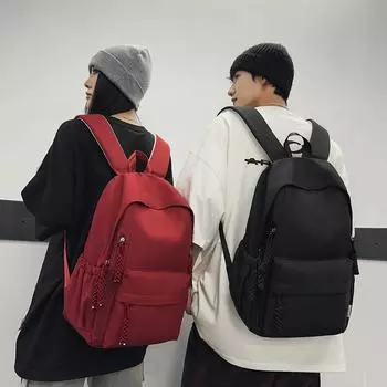 Рюкзак для школьного компьютера большой емкости в стиле кампуса кофейный