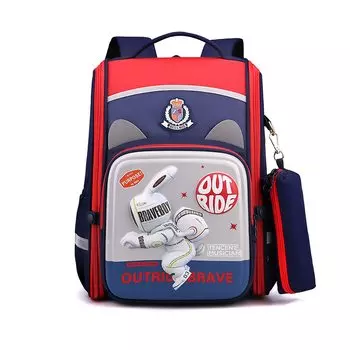 Рюкзак для симпатичного большого формата А4, включает в себя светоотражающий карандаш, на груди, для поездок в начальную школу, для входа в школу, красный [FANDARE] для детей, девочек, красный