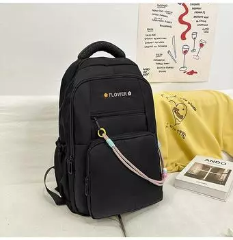 Рюкзак для старшеклассниц средней школы высокой ценности, легкий, для учениц средней школы, учеников начальной школы, старшеклассников, большой вместимости чёрный