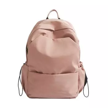 Рюкзак для старшеклассников большой вместимости однотонный рюкзак мужской простой универсальный школьный рюкзак для старшеклассников и студентов женский розовый