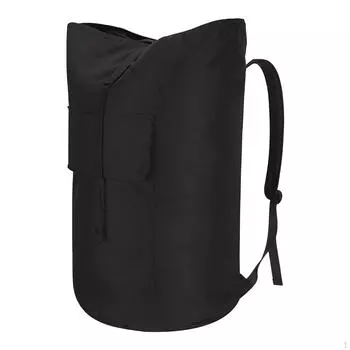 Рюкзак для стирки с карманом для хранения вещей для использования в колледже и общежитии чёрный