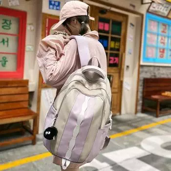 Рюкзак для студентов большой вместимости, унисекс, студенческая сумка в стиле колледжа для младших и старших классов средней школы чёрный