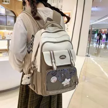 Рюкзак для студентов колледжа, школьный рюкзак для женщин, учащихся старших классов средней школы, большой вместительный дорожный рюкзак зелёный