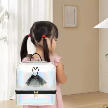 Рюкзак для танцев балета, повседневная спортивная сумка с отделением для обуви для путешествий, гимнастика серебряный