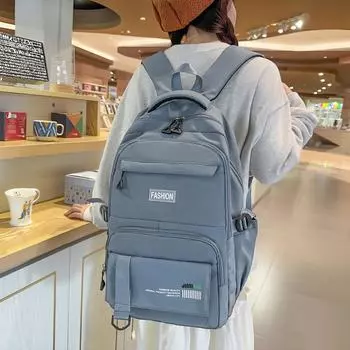 Рюкзак для ученицы средней школы большой вместимости, женский школьный рюкзак чёрный