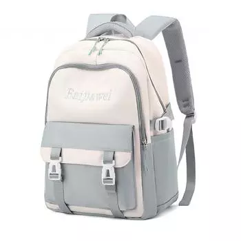 Рюкзак для ученика средней школы, цветной блок, женский рюкзак большой вместимости, 3-6 класс, легкий рюкзак зелёный