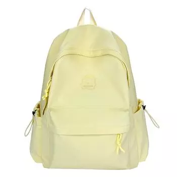 Рюкзак для ученика средней школы, женский однотонный рюкзак жёлтый
