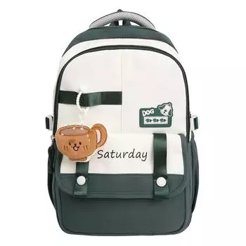 Рюкзак для ученика средней школы, женский рюкзак большой вместимости для путешествий, рюкзак для компьютера зелёный