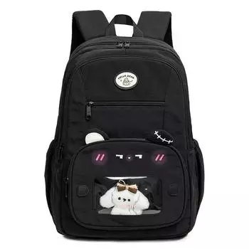 Рюкзак для учеников средней школы, женский рюкзак большой вместимости чёрный