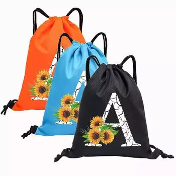 Рюкзак для улицы с алфавитным принтом — идеально подходит для пеших прогулок и езды на велосипеде A чёрный