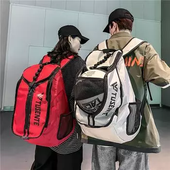 Рюкзак для занятий спортом на открытом воздухе, баскетбольная сумка, студенческая школьная сумка большой емкости красный