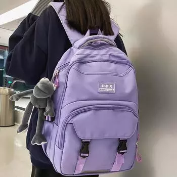 Рюкзак для женщин 2023, нейлоновый водонепроницаемый рюкзак для средней школы, большой вместительный дорожный рюкзак, школьный рюкзак с подвесками only bag