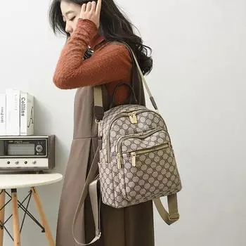 Рюкзак для женщин большой емкости PU модный рюкзак с буквенным принтом