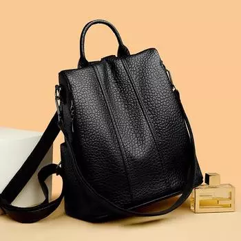 Рюкзак для женщин, новый стиль, модный повседневный женский рюкзак с защитой от кражи, мягкий кожаный универсальный рюкзак большой вместимости