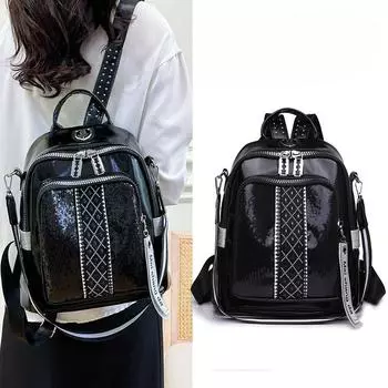 Рюкзак для женщин, новый стиль, заклепки, пайетки, сумка через плечо, имитация лезвия, рюкзак для женщин