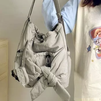 Рюкзак для женщин Рюкзак для девочек Bowknot Покупки На работу Спорт чёрный