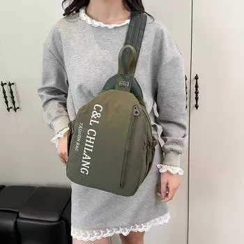 Рюкзак для женщин, спортивная нагрудная сумка, сумка для мобильного телефона, сумка через плечо с надписью хаки