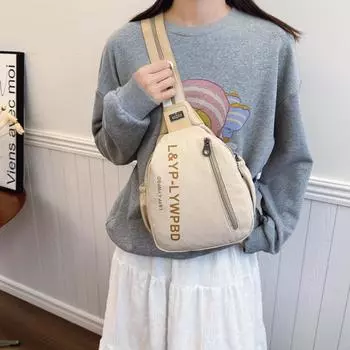 Рюкзак для женщин, спортивная сумка на грудь, дорожная сумка с буквенным принтом хаки