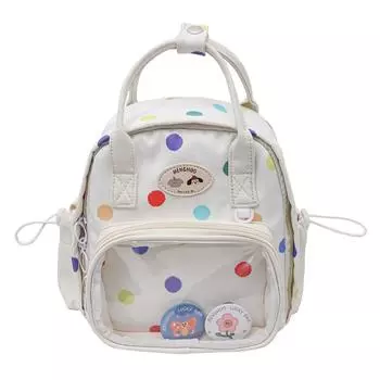 Рюкзак двойного назначения с принтом в виде звездочек, женская дорожная легкая сумка через плечо белый