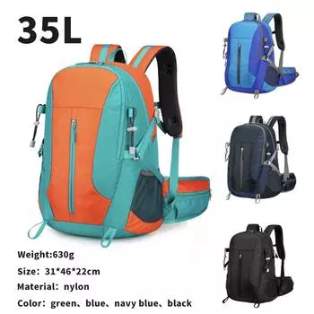 Рюкзак емкостью 35 л с большой вместимостью, несущей способностью, удобством и множеством функций для путешествий и занятий спортом 35L зелёный