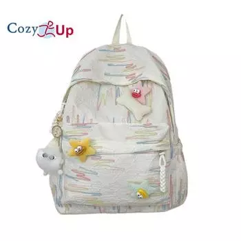 Рюкзак Girly, Милая школьная сумка, Большая вместимость, Прочный, Повседневный рюкзак 30x15x41cm белый