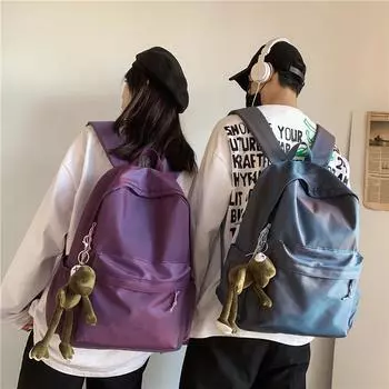 Рюкзак Gradient College: Сумка через плечо для мужчин из нейлона, большой вместимости, с защитой от брызг, в гонконгском стиле.