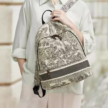 Рюкзак Grand Canvas в китайском стиле для женщин, вместительный, для ежедневных поездок на работу, вышитый дорожный рюкзак 35*15*40CM серый