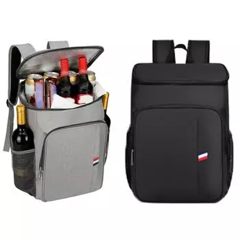 Рюкзак-холодильник на 36 банок, легкие герметичные изолированные сумки из утолщенной ткани Оксфорд большой вместимости чёрный