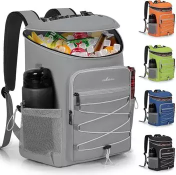 Рюкзак-холодильник Rxakudedo Легкий рюкзак-холодильник с дизайном Мягкий изотермический рюкзак-холодильник для кемпинга Портативный рюкзак-холодильник для путешествий и для хранения в багажнике вашего серого серый
