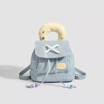 Рюкзак из денима, женская модная сумка в стиле колледжа, контрастный цветной рюкзак для рук светло-синий