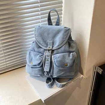 Рюкзак из джинсовой ткани Yogodlns, женская повседневная модная сумка через плечо в стиле ретро, большая вместимость, новый дорожный рюкзак