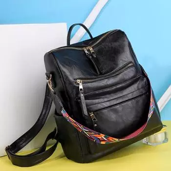 Рюкзак из искусственной кожи с ручным ремешком, водонепроницаемый, гладкая поверхность, винтажный, большой емкости, однотонный, регулируемые ремни, множество карманов, дорожная рабочая сумка хаки