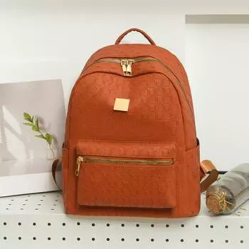 Рюкзак из искусственной кожи в стиле ретро, женский однотонный дорожный рюкзак коричневый