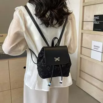 Рюкзак из искусственной кожи Женский модный рюкзак с цветочным принтом бежевый