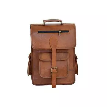 Рюкзак из козьей кожи, сумка через плечо, офисный школьный рюкзак для ноутбука, сумки 10 x 14 x 5 in коричневый