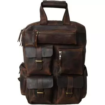 Рюкзак из кожи буйвола, сумка на плечо, отделение с мягкой подкладкой, подходит для ноутбука 17 дюймов, для мужчин и женщин, для офиса, бизнеса и колледжа