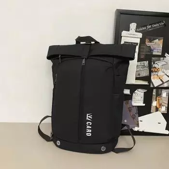 Рюкзак из монохромного нейлона на молнии, высококачественная мягкая ручка, универсальный повседневный рюкзак с ремнем на воздушной подушке