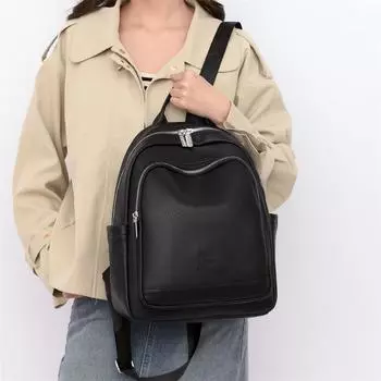 Рюкзак из мягкой искусственной кожи для женщин 2024 года, летний новый модный женский рюкзак, большая вместимость, дорожная сумка Without pendant хаки