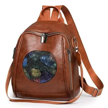 Рюкзак из мягкой искусственной кожи, женский модный рюкзак большой емкости, дорожная сумка чёрный