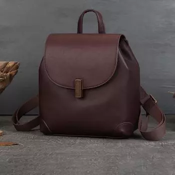 Рюкзак из натуральной кожи, простая сумка, модная дорожная сумка из коровьей кожи, женский рюкзак большой вместимости для студентов чёрный