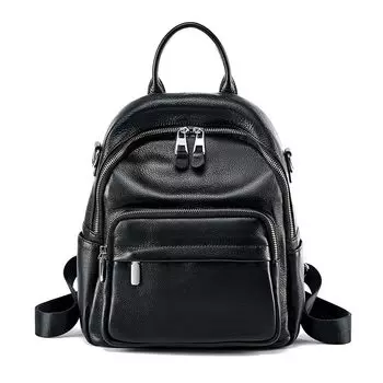 Рюкзак из натуральной кожи, сумка через плечо, школьная сумка, большая вместимость, компактная, много карманов, симпатичная, повседневная, простая, стильная, популярная, для школьных поездок [MFFOR] 2-сторонняя